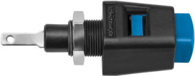 Quick pressure clamp, 12.5 mm, blue, 30 VAC/60 VDC, 5 A, flat plug/solder connection, nickel-plated, ESD 6554 / BL