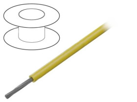 1551-YL005 Przewód na rolce 30,5m linka Cu 22AWG PVC żółty 1kV