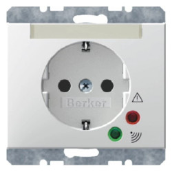 K.1 Gniazdo SCHUKO z ochroną przepięciową i polem opisowym śnieżnobiałe 41527109