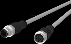 142MLA12010 Sensor cables, M12, 4-pin, plug > coupling, 1 m