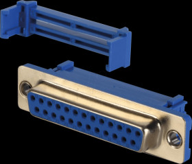D-SUB female connector, 25-pin, ribbon cable, with insulator