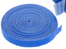 Taśma rzepowa 10mm 5m niebieska Back to Back NEKU