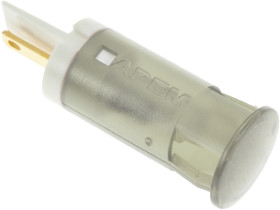 Lampka kontrolna do montażu panelowego 24V dc, biała 12mm LED Biały Faston, oczko lutownicze APEM