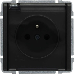 KOS 66 Gniazdo bryzgoszczelne poj z uziemieniem z przesłoną bez ramki 16A 250V G26 klapka w kolorze osprzętu klapka dymna 660939