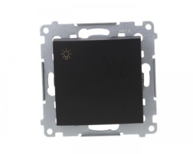 Simon 54 Przycisk światło” (moduł) 10AX 250V szybkozłącza, czarny mat DS1.01/49