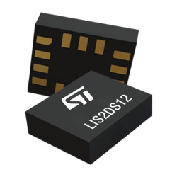 LIS2DS12TR 3-axis MEMS accelerometer, ±2g/±4g/±8g/±16g full scale, high-speed I2C/SPI digital output, ultra-low-power, high-perf