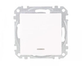 Przycisk 1-biegunowy z podświetleniem, biały, Sedna Design i Elements SDD111111L