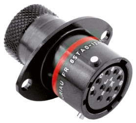 Złącze wielostykowe przemysłowe 10-pinowe, panelowe Gniazdo Souriau Sunbank by Eaton