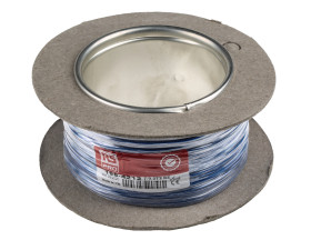 Przewód montażowy 0,2 mm² Niebieski RS PRO PVC 24 AWG 1 kV AC dł. 100m 7/0,2 mm +85°C Norma wojskowa 61-12 część 6