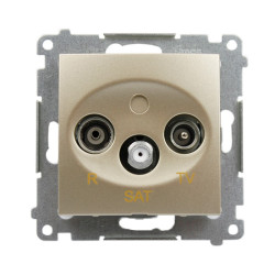 Gniazdo antenowe RTV+SAT końcowe złoty mat DASK.01/44 Kontakt Simon54