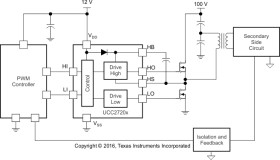 3-A, 120-V half bridge gate driver with 8-V UVLO and TTL inputs