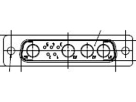 Złącze D-Sub 5-pinowe Męski Proste Montaż na panelu raster 2.84mm