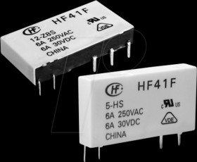 HF41F/12-ZS Subminiature power relay, 12 V DC, 6 A, 1 changeover contact