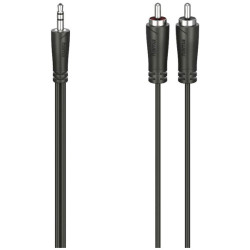 Hama 00205112 Jack/RCA audio cable black 5m 2x RCA plug 1x jack plug 3.5mm