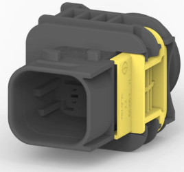 Plug, unequipped, 6 pole, straight, 2 rows, black, 1-1703773-1