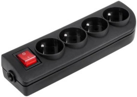 Rozgałęźnik do przedłużacza z wyłącznikiem 4-gniazda z/u czarny GN-40W-2