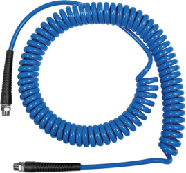 Compressed air spiral hose, 10 x 6.5 mm, L 6 m, 11 bar, PUR, for pneumatics, hydraulics and other supply lines, 158161