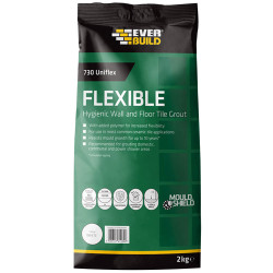Everbuild 695765 730 Uniflex Hygienic Tile Grout White 2.5kg