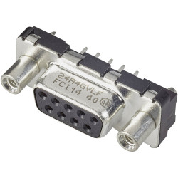 FCI D15S24A4GX00LF D-Sub Receptacle 180&#xB0; 15 Pins 1pc