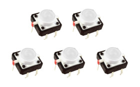 Opencircuit 12mm push buttons with white LED - 5 pieces