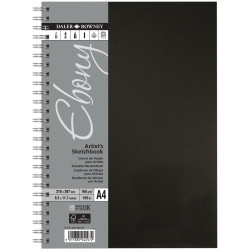 Daler-Rowney D81320040000 DAL EBONY Wirebound A4 PT 160G 54SH