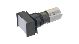 Podświetlany łącznik przyciskowy Zatrzaskowy 1 NC + 1 NO średnica wycięcia 16.2mm Przewlekany RAFI