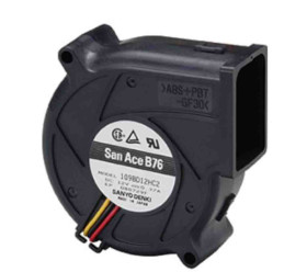 Dmuchawa 24 V DC Sanyo Denki szerokość: 76 Dia.mm przepływ: 12.7cfm rostaw otworów: 45.7 x 67.1mm