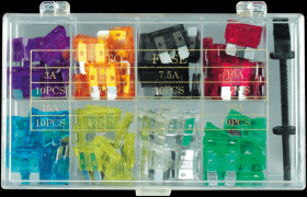 Assortment box with 100 car fuses (mini)