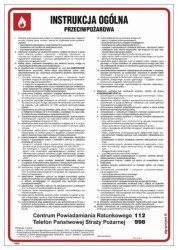 ZNAK - DB001 Instrukcja ogólna przeciwpożarowa 24,5 x 35 cm FN - Folia samoprzylepna