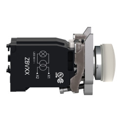 Światło kontrolne – zespół 240V ac Biały Schneider Electric średnica wycięcia 22mm Montaż panelowy Śruba