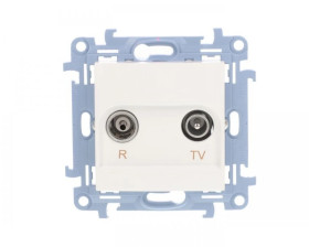 Simon 10 Gniazdo antenowe R-TV końcowe separowane białe IP20 CAK.01/11