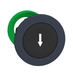 Harmony XB5 Główka przycisku bez podświetlenia wystająca plastik. czarna fi30 powrót oznaczenie strzałka w dół ZB5FA335