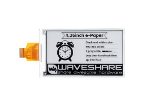 Waveshare 4.26inch E-Paper raw display, 800x480, Black/White, SPI Communication