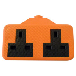 Dencon 9433ORNB Trailing Socket 13A 2-Gang Orange