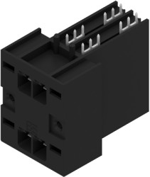 Pin header, 4 pole, pitch 7.62 mm, angled, black, 1523940000