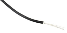 Przewód jednożyłowy linkowy, Przewód instalacyjny, 0,13 mm², 7/0,16 mm, 26 AWG, MPPE, 600 V, Czarny, dł. 100m, RS PRO