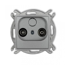 ICON Mechanizm gniazda abonenckiego RTV przelotowego 9dB srebrny metalik 7IG9P