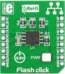 Zestaw badawczo-rozwojowe – pamięci, Flash Click, rodzaj: Płyta rozszerzenia, Pamięć Flash szeregowa, do użytku z: