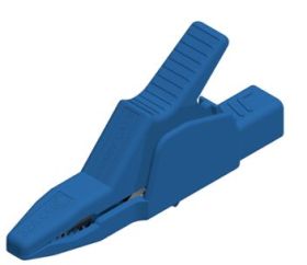 AK 2 B 2540 BL Krokodylek bezpieczny, gniazdo 4mm, rozwarcie 30mm, niebieski, Hirschmann, 972405102, AK2B2540BL