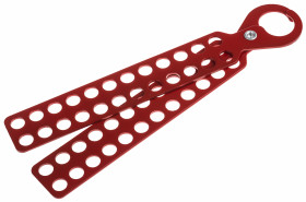 Blokada klamrowa Uniwersalna blokada zamka RS PRO rozmiar mocowania 25mm Czerwony długość pałąka: 25mm zamki: 24