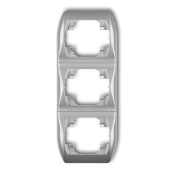 TREND Ramka pionowa potrójna srebrny metalik 7RV-3