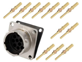 RT001412PNH-K Złącze okrągłe gniazdo kołnierz (4 otwory),na panel 12PIN