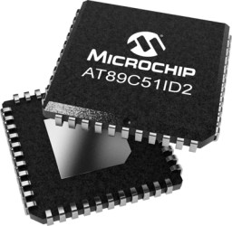 80C51 microcontroller, 8 bit, 60 MHz, PLCC-44, AT89C51ID2-SLSUM