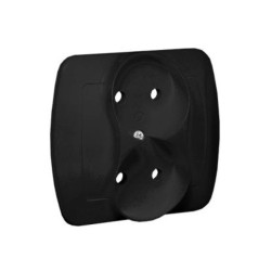 Simon Akord Gniazdo wtyczkowe bez uziemienia podwójne, 16A, 250V, zaciski śrubowe czarny AG2/49