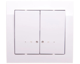 KIER Łącznik świecznikowy z podświetleniem biały ŁP-2WS/00