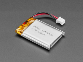 Adafruit Lithium Ion Polymer Battery with Short Cable - 3.7V 420mAh