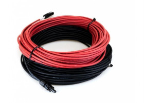 SET 6mm2 Kabel fotowoltaiczny Czerwony Czarny MC4 + WTYCZKA PV 40M