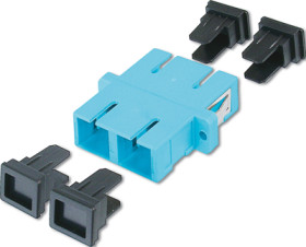 FO jack, SC/SC duplex, OM3, multimode, ceramic, aquamarine, DN-96005-2
