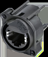 Panel socket, RJ45, 8 pole, 8P8C, Cat 5e, PCB mounting, NE8FAH-ESD