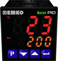 Termostat Emko ecoPID.4.6.1R.S.485 Pt100, J, K, R, S, T, L -199 do +999 °C Przekaźnik 5 A, SSR (D x S x W) 90 x 48 x 48